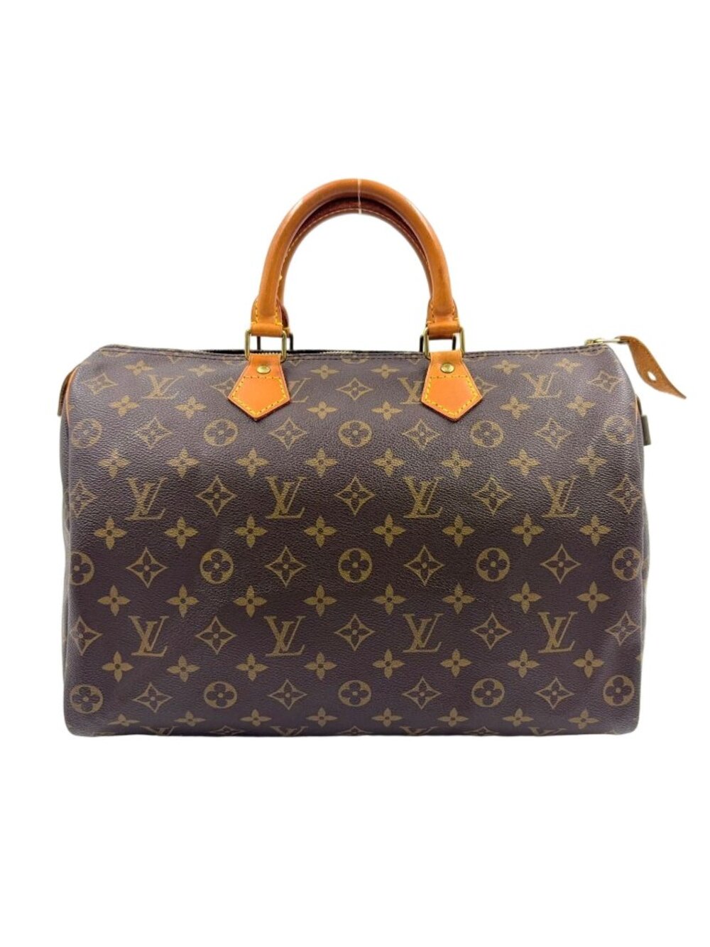 Louis Vuitton Speedy 35 Monogram Leather Brown Light Handbag Gold